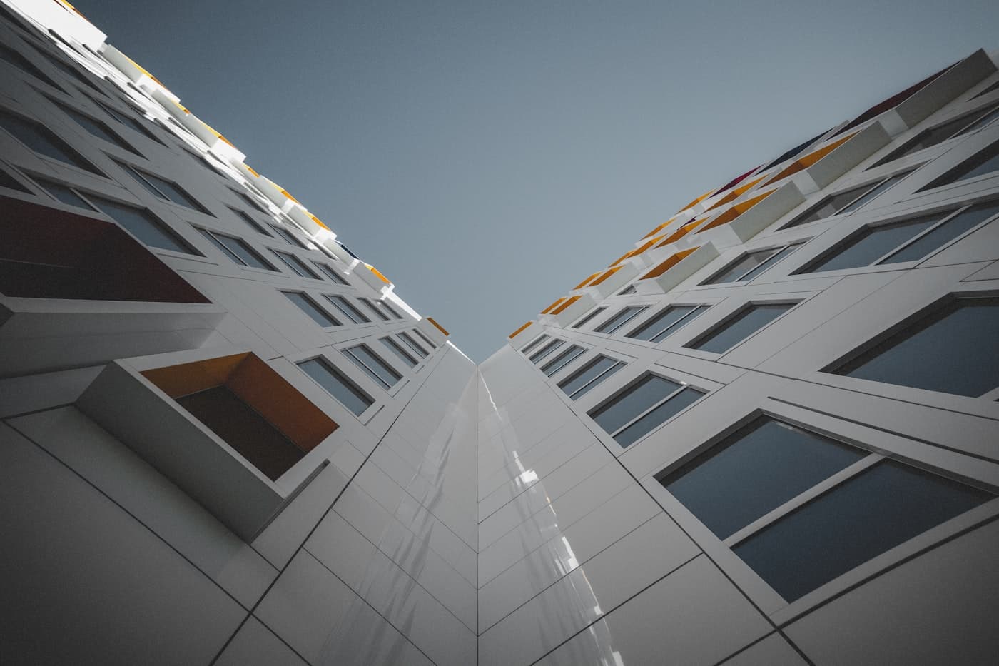 Contemporary façade of a delivered commercial building