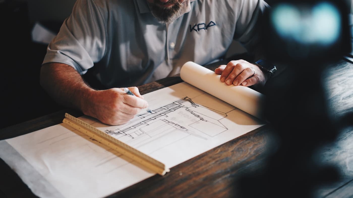 Technical review of a construction plan before masonry works
