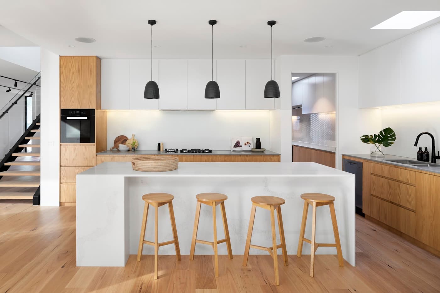 Renovated interior with a modern delivered kitchen